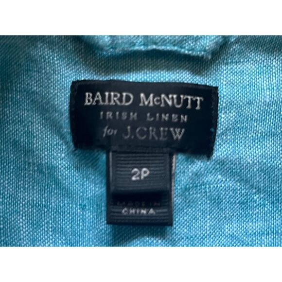 J. CREW x Baird McNutt Irish Linen Blue Button Up Shirt Top Women's Size 2 - Picture 4 of 10